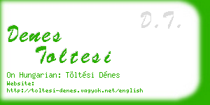 denes toltesi business card